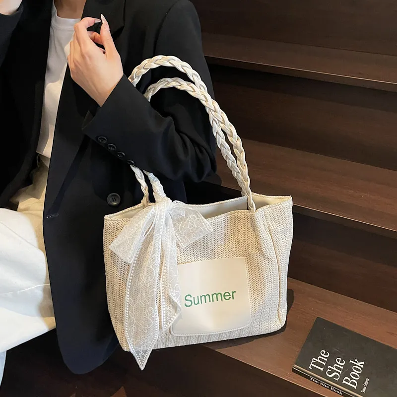 Homeboisportclub PU Patch Woven Tote Bag, Shopping Bag, Shoulder Bag Women's Multicolor-1