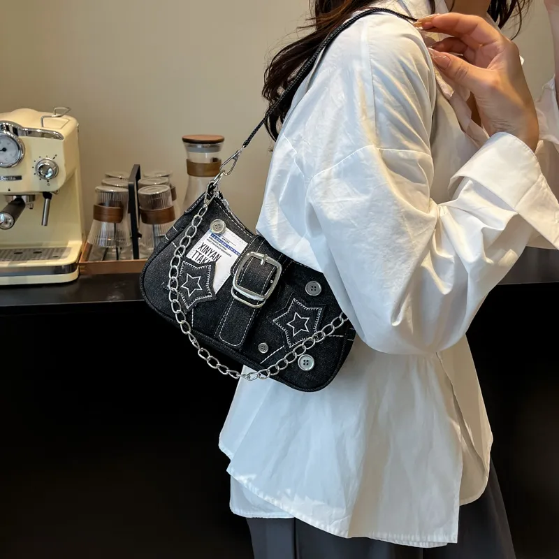 Homeboisportclub Denim Shoulder Bag Regular Women's Multicolor-5