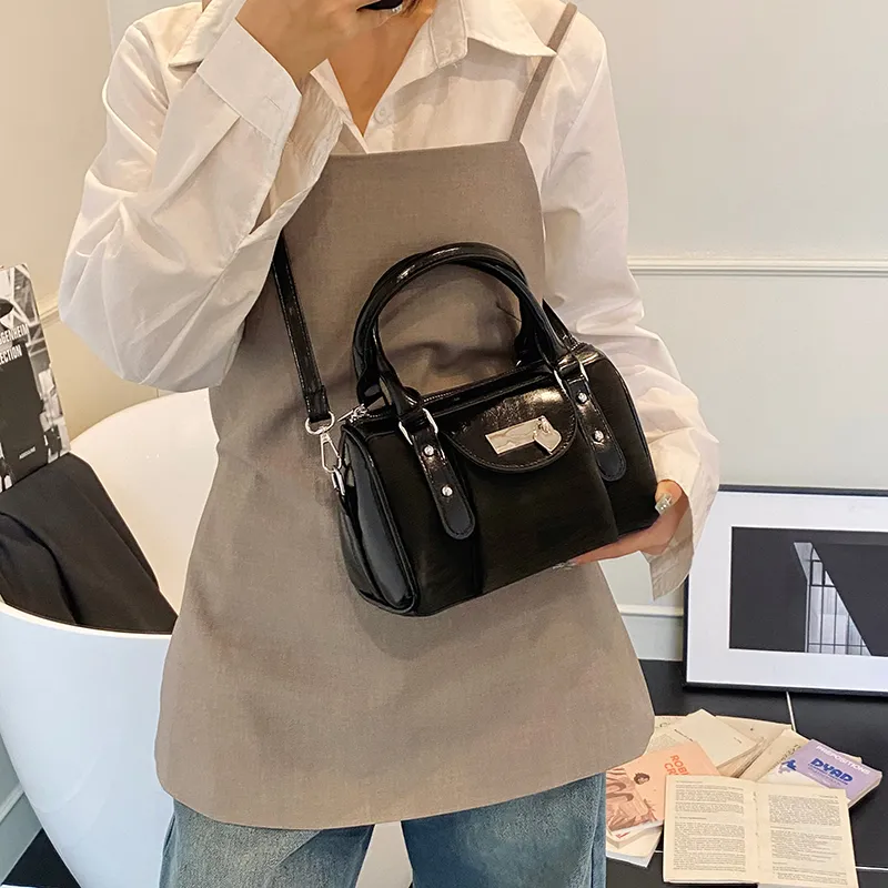 Homeboisportclub PU One Shoulder Handbag Women's Black/Pink/Silver-4