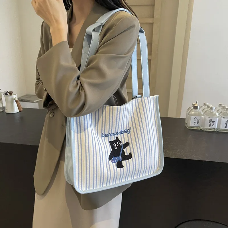 Homeboisportclub Fabric Shoulder Bag Women's Light Blue-4