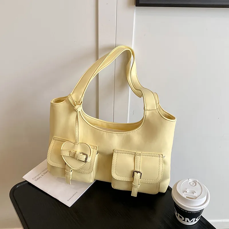 Homeboisportclub PU Shoulder Bag Women's Black/Yellow/Blue/White-18