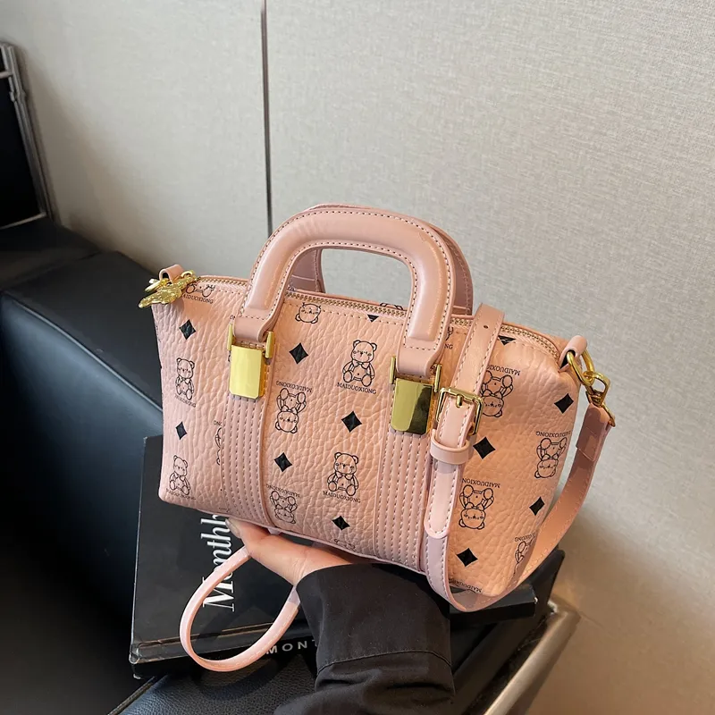 Homeboisportclub PU Handbag Women's Brown/Pink/White-6
