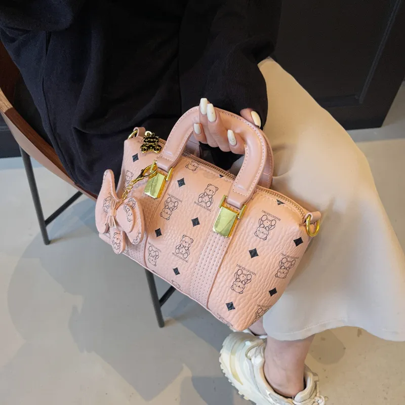 Homeboisportclub PU Handbag Women's Brown/Pink/White-5