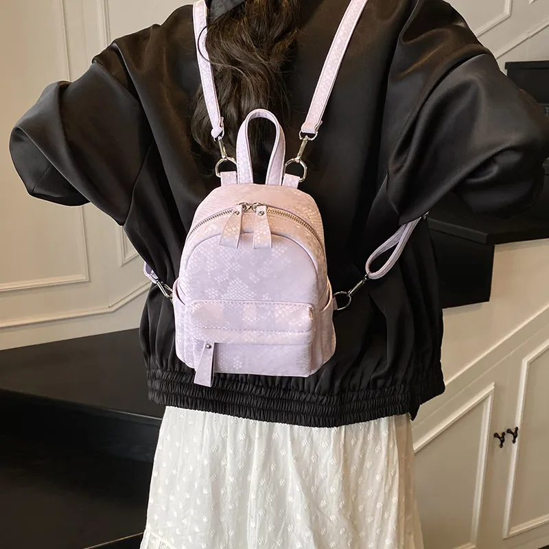 Homeboisportclub PU Backpack Women's Black/White/Purple/Silver-2