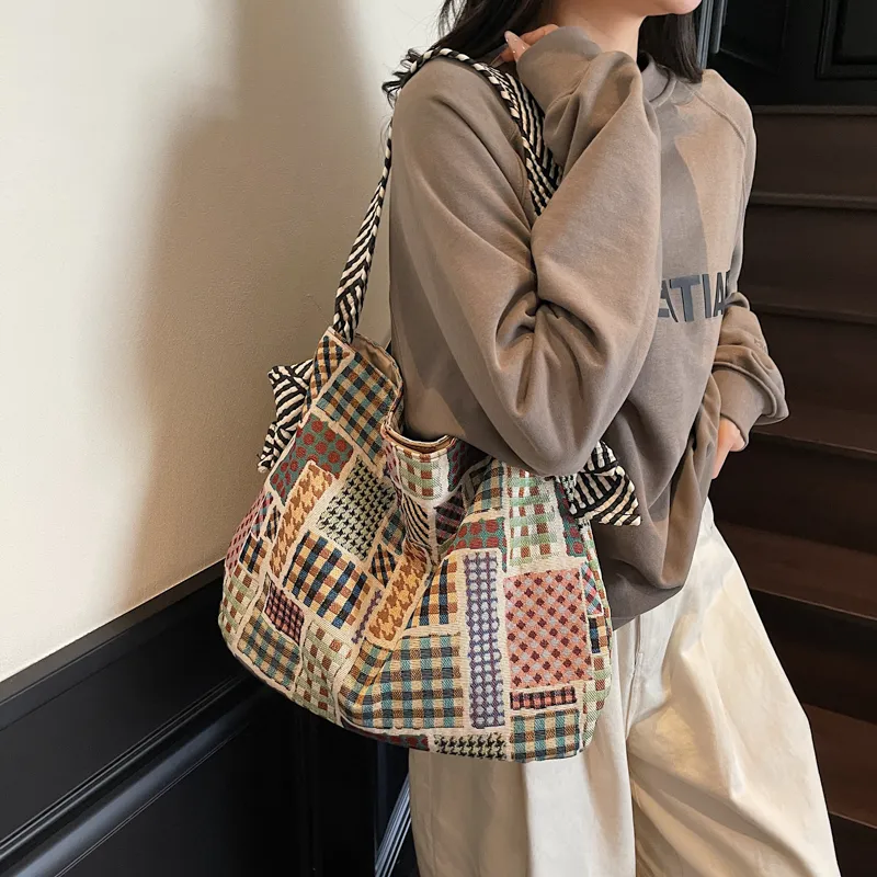 Homeboisportclub Fabric Tote Bag, Shopping Bag, Shoulder Bag Women's Multicolor-5