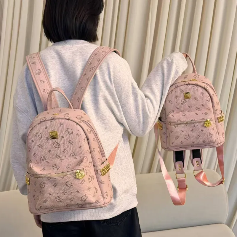 Homeboisportclub PU Backpack Regular Women's Pink/Ecru/Brown/Black-6