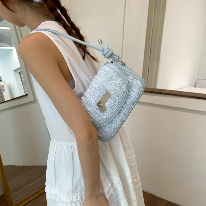 Homeboisportclub Composite Leather Shoulder Bag Women's Light Blue-1
