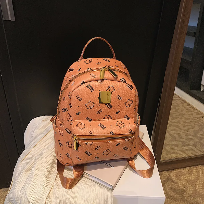 Homeboisportclub PU Backpack Women's Pink/Brown/White-11