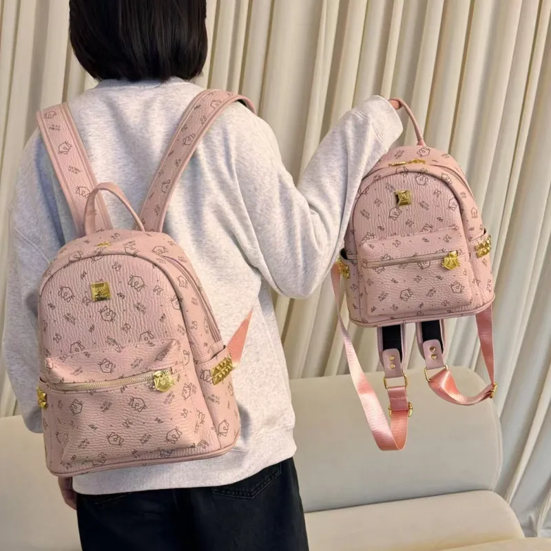 Homeboisportclub PU Backpack Regular Women's Pink/Ecru/Brown/Black-5