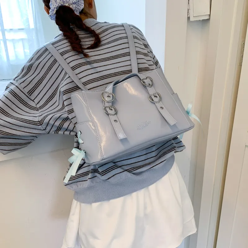Homeboisportclub PU Backpack Shoulder Bag Unisex Pink/White/Black/Silver/Blue-14