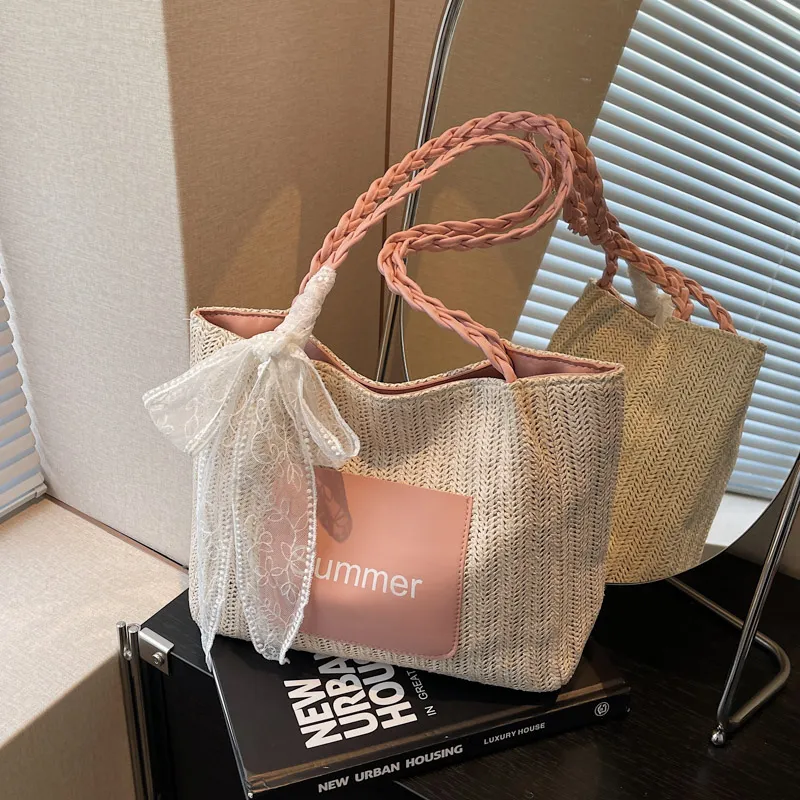 Homeboisportclub PU Patch Woven Tote Bag, Shopping Bag, Shoulder Bag Women's Multicolor-21