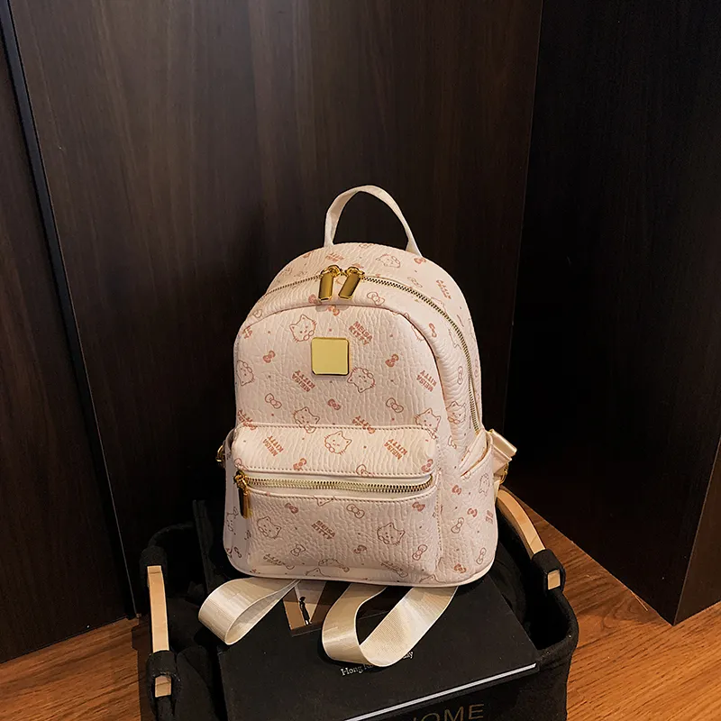 Homeboisportclub PU Backpack Women's Pink/Brown/White-7