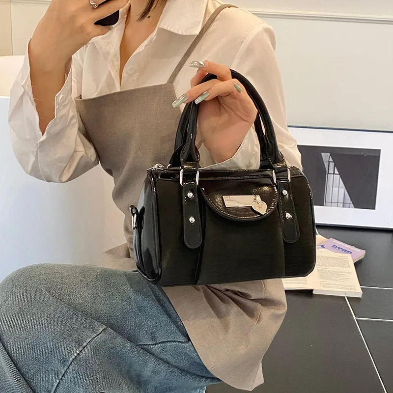 Homeboisportclub PU One Shoulder Handbag Women's Black/Pink/Silver-7