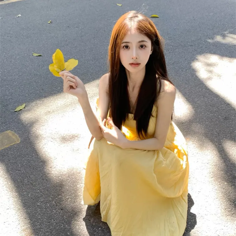 KYKW Slip Dresses Women's Yellow-4