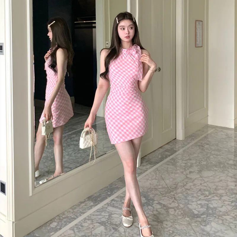 KYKW Sleeveless Dresses Women's Pink-3