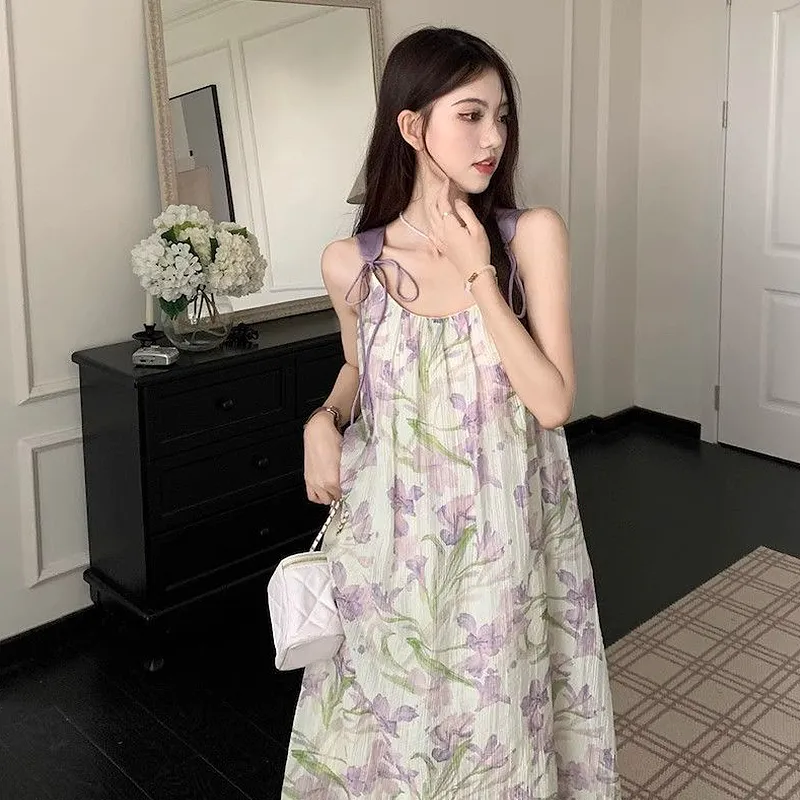 KYKW Slip Dresses Women's Purple Printed Dress-2