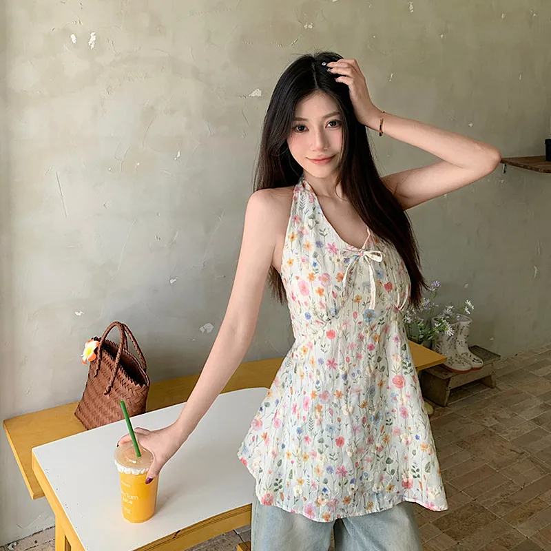 KYKW Tank Tops Women's Apricot Floral-5