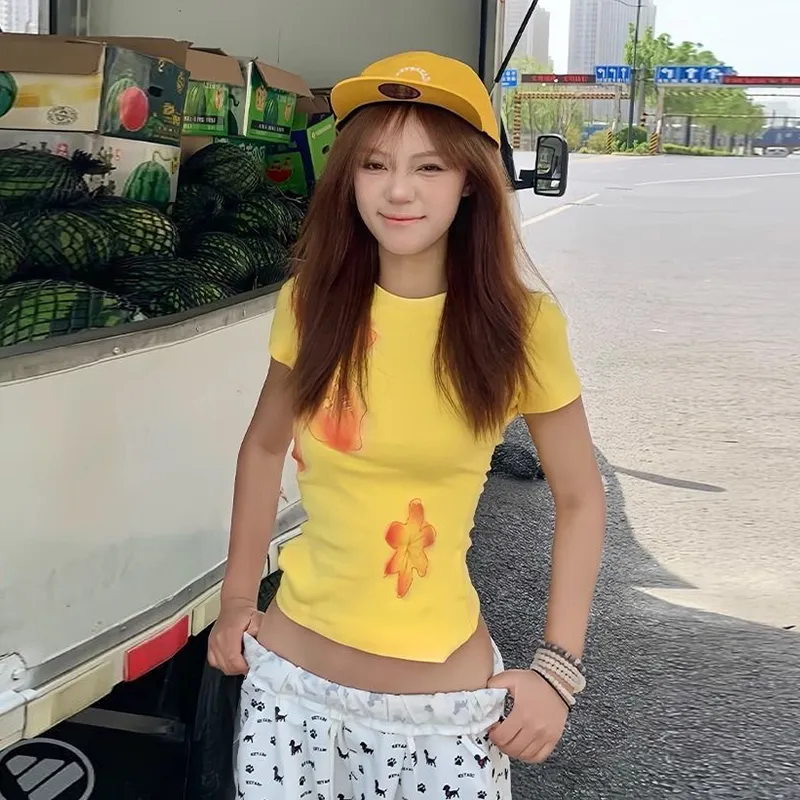 KYKW T Shirts Women's Yellow-4
