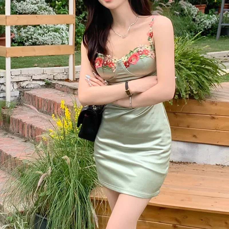 KYKW Slip Dresses Women's Green-4