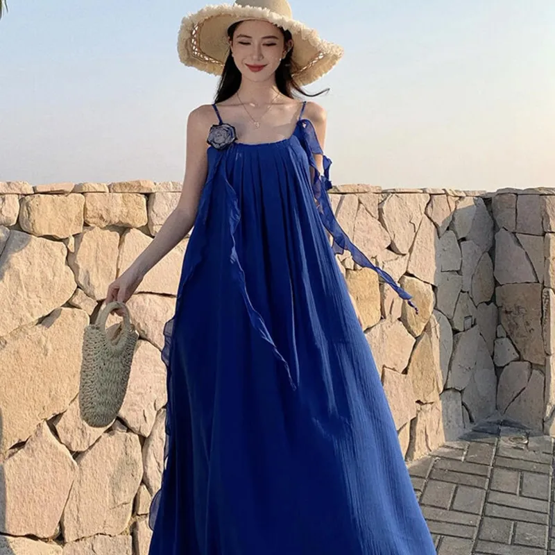 KYKW Slip Dresses Women's Blue-2
