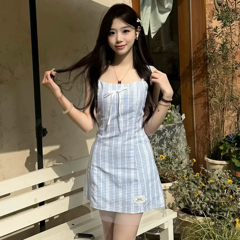 KYKW Slip Dresses Women's Blue-4