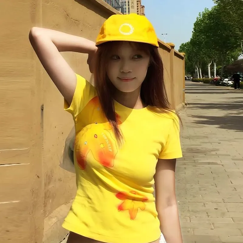 KYKW T Shirts Women's Yellow-2