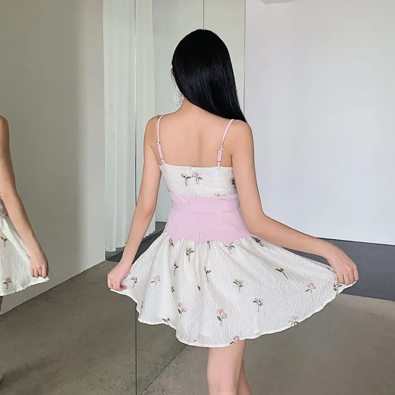 KYKW Slip Dresses Women's Pink White-1