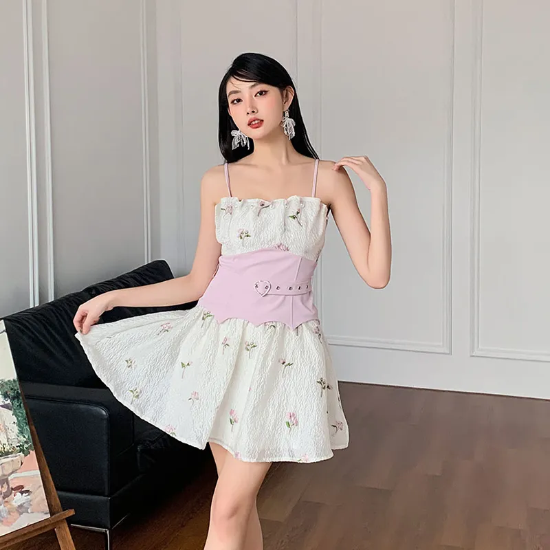 KYKW Slip Dresses Women's Pink White-2