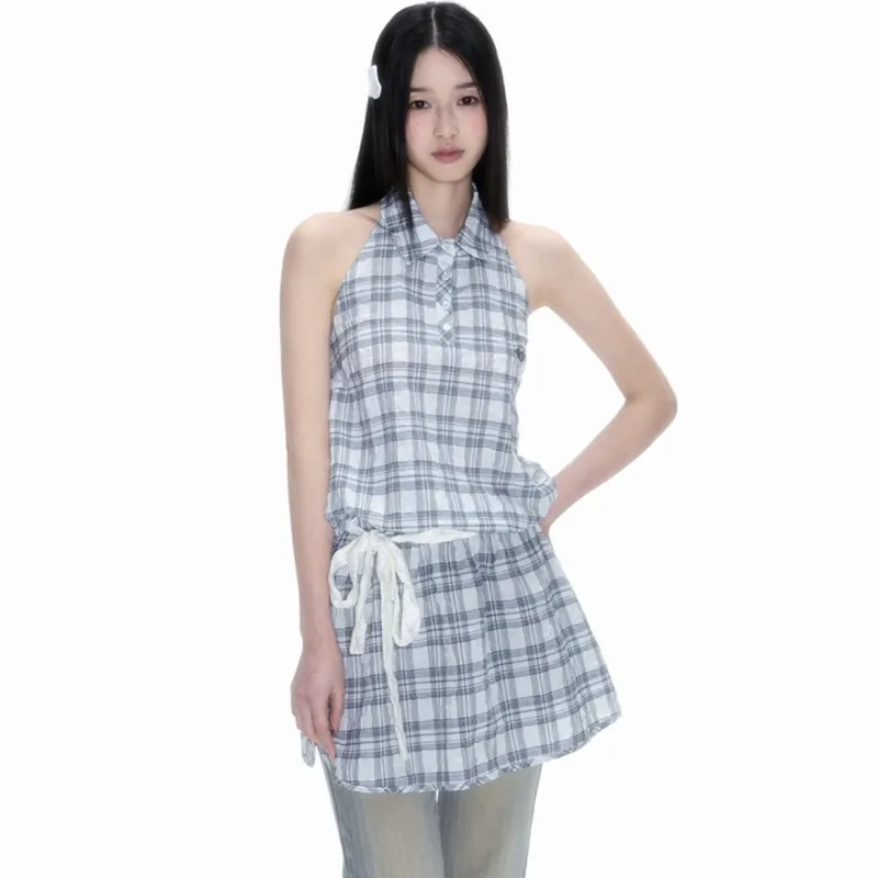 KYKW Sleeveless Dresses Women's Light Blue-5