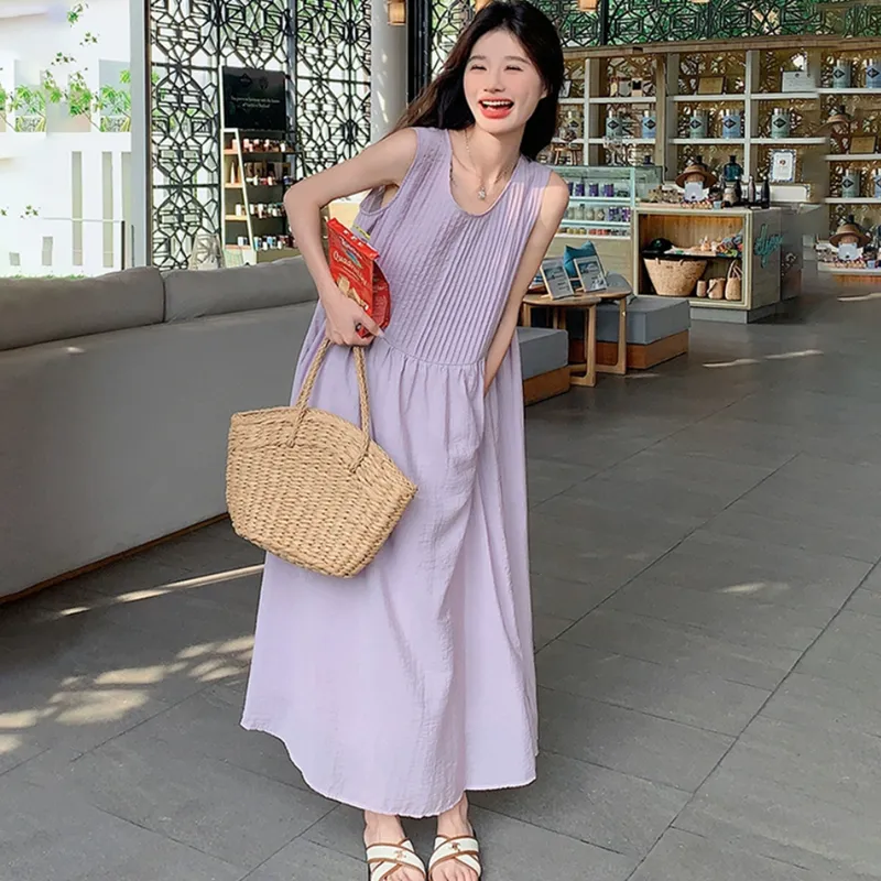 Fashion Sleeveless Dress Women's Dreamy Purple-10