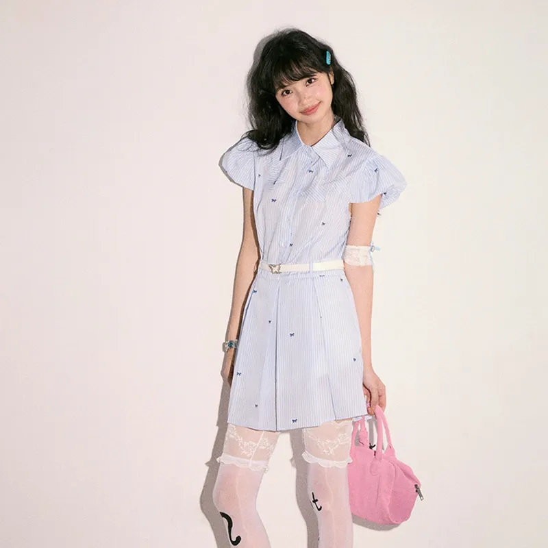 KYKW Short Sleeved Dresses Women's Blue-6