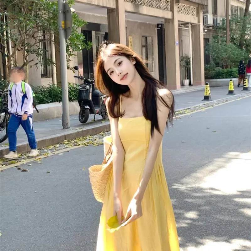 KYKW Slip Dresses Women's Yellow-6