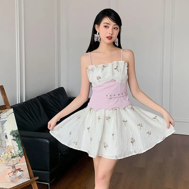 KYKW Slip Dresses Women's Pink White-6