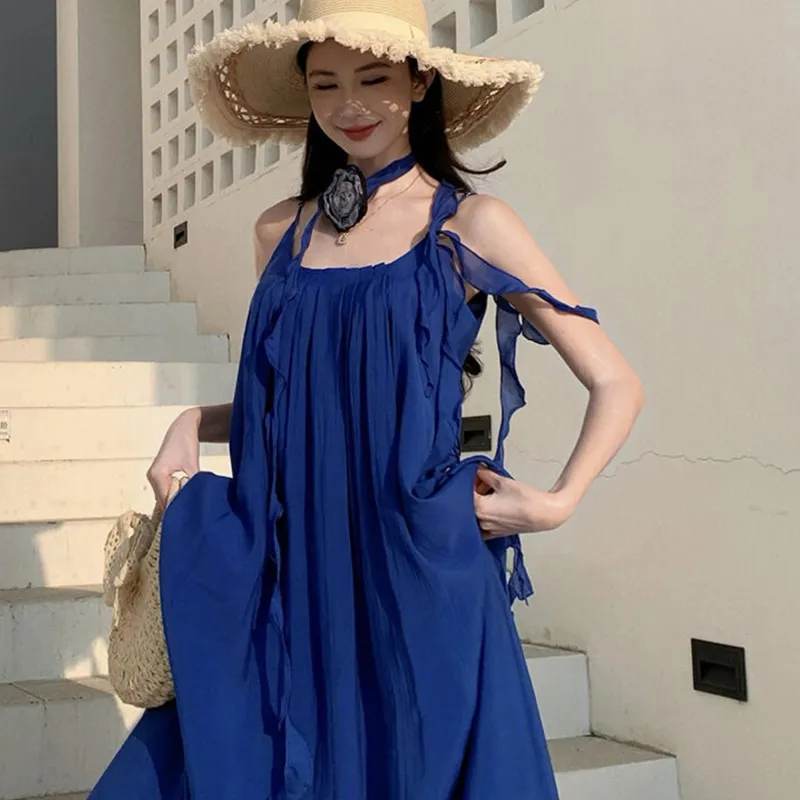 KYKW Slip Dresses Women's Blue-5