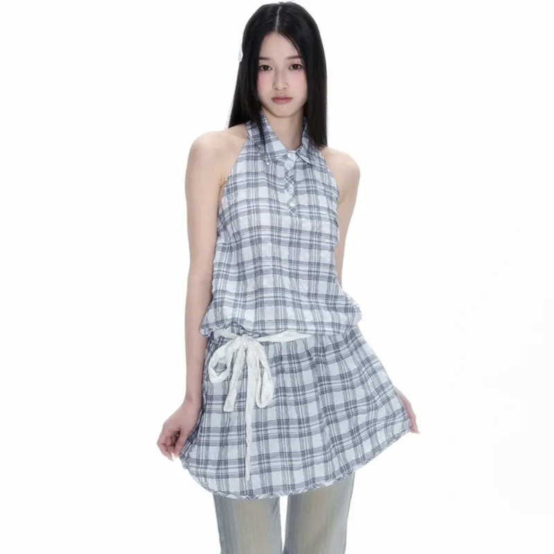 KYKW Sleeveless Dresses Women's Light Blue-4