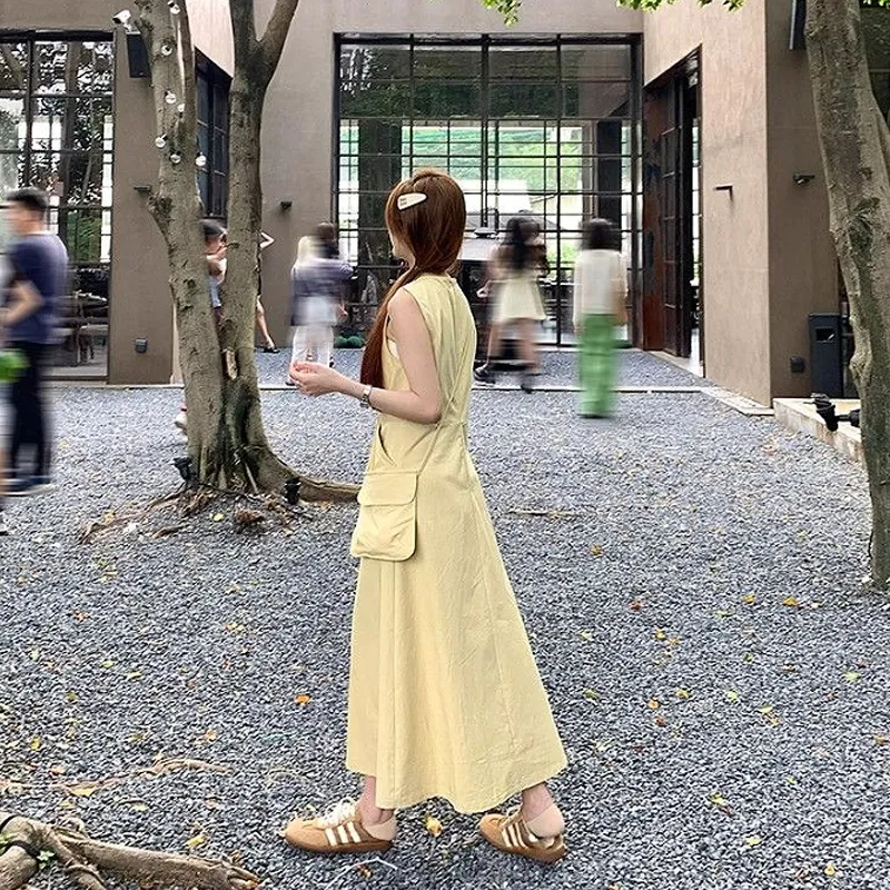 KYKW Sleeveless Dresses Women's Yellow-5