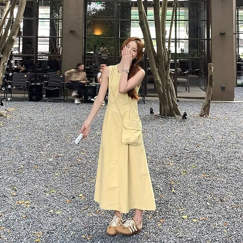 KYKW Sleeveless Dresses Women's Yellow-2