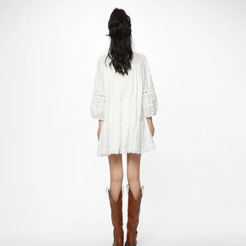 KYKW Long Sleeved Dresses Women's White-3