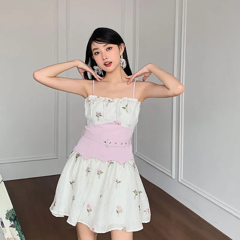KYKW Slip Dresses Women's Pink White-7