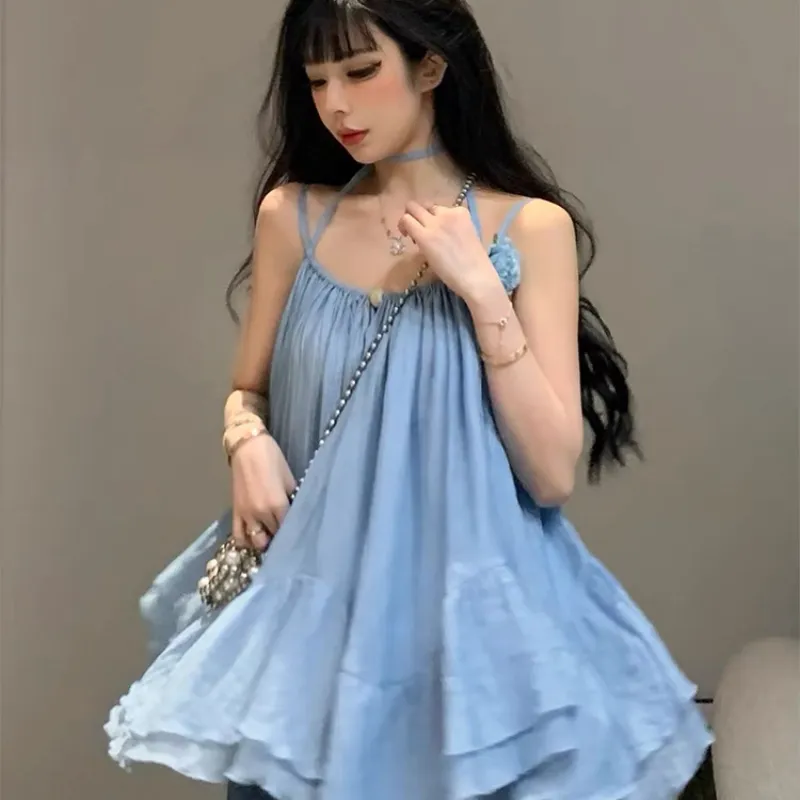 KYKW Slip Dresses Women's Blue-5