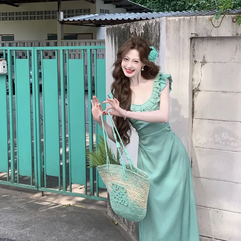 KYKW Sleeveless Dresses Women's Green-7