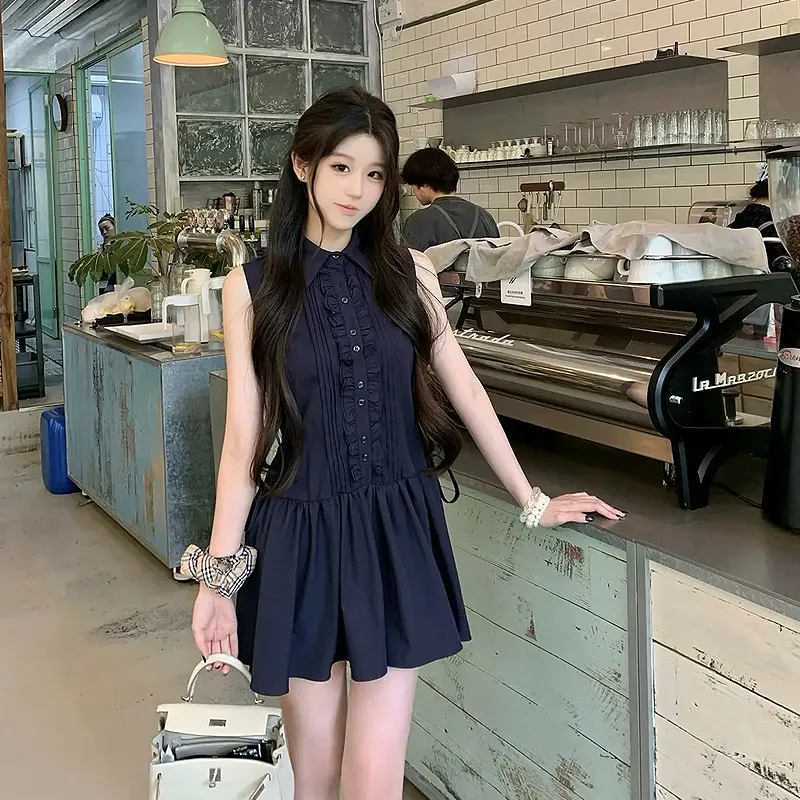 KYKW Sleeveless Dresses Women's Navy Blue-2