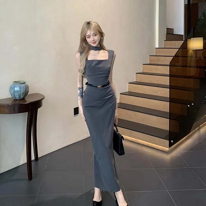 KYKW Sleeveless Dress Women's Gray-4