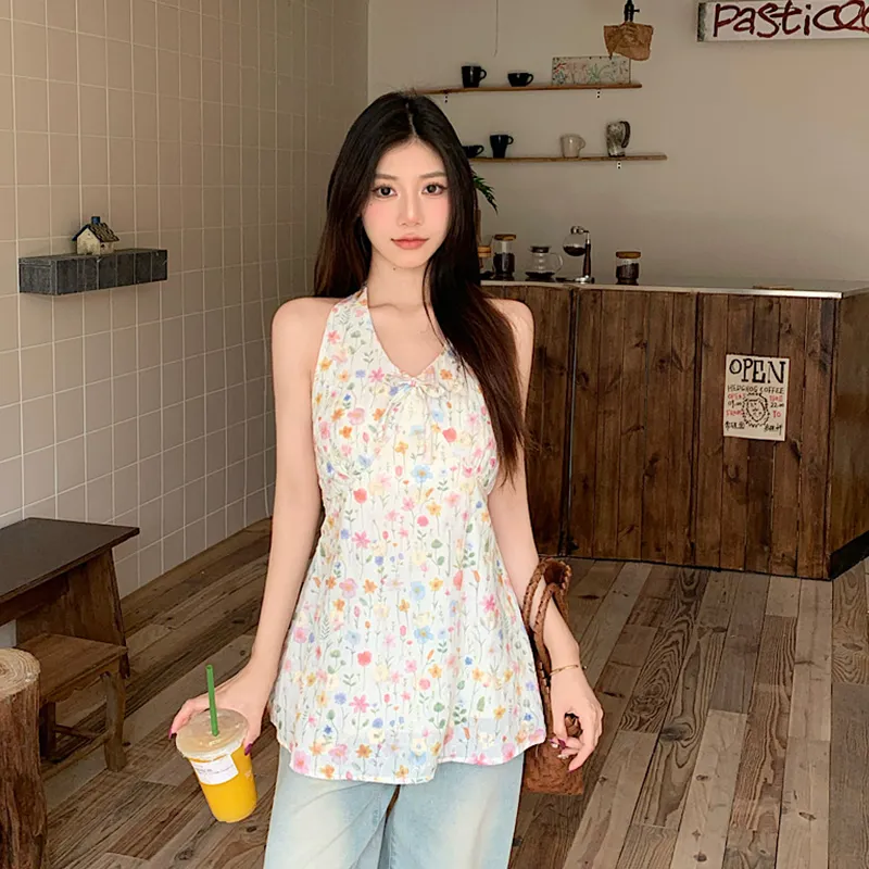KYKW Tank Tops Women's Apricot Floral-2