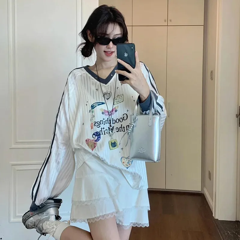 KUNZHUDAXIANG Sweatshirt Women's White-8