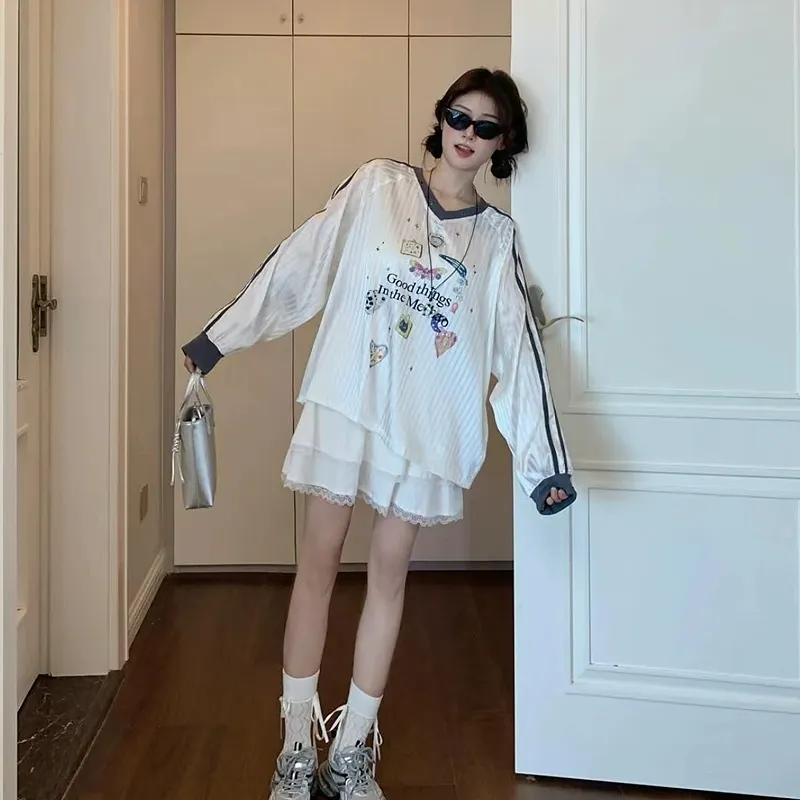 KUNZHUDAXIANG Sweatshirt Women's White-9