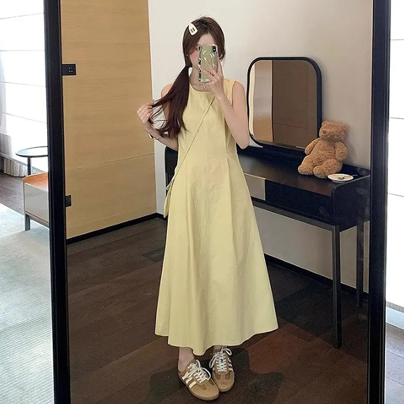 KYKW Sleeveless Dresses Women's Yellow-3