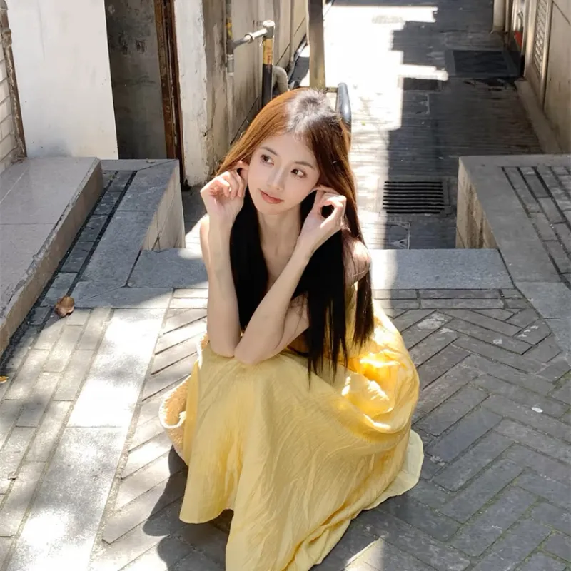 KYKW Slip Dresses Women's Yellow-5