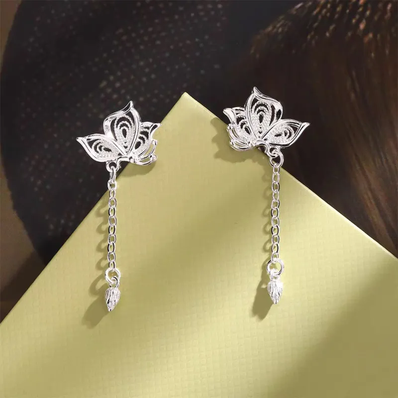 SUYG Bestie Anniversary S999 Fine Silver Stud Earrings Women's Gift Box Gift Bag Packaging-5