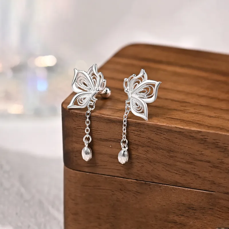 SUYG Bestie Anniversary S999 Fine Silver Stud Earrings Women's Gift Box Gift Bag Packaging-7